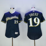 Milwaukee Brewers #19 Robin Yount Brewers 19 Navy M Elite Retro Player