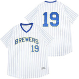 Milwaukee Brewers #19 Robin Yount Brewers 19 White Blue 1982 Retro