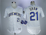 Milwaukee Brewers #21 Travis Shaw White Elite