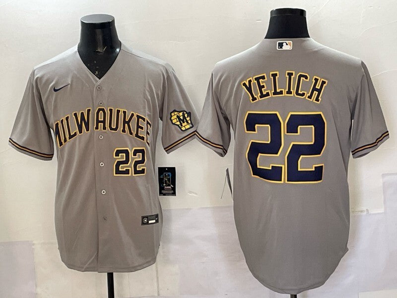Milwaukee Brewers #22 Christian Yelich Brewers Adult Style 1