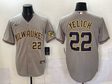 Milwaukee Brewers #22 Christian Yelich Brewers Adult Style 1