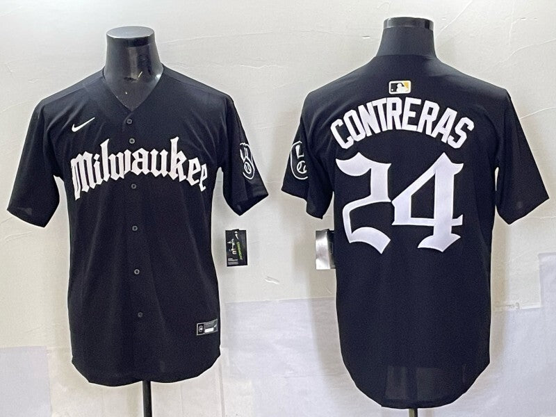 Milwaukee Brewers #24 William Contreras Brewers 5 Collaboration Style 1
