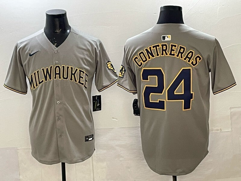 Milwaukee Brewers #24 William Contreras Brewers Adult Style 1