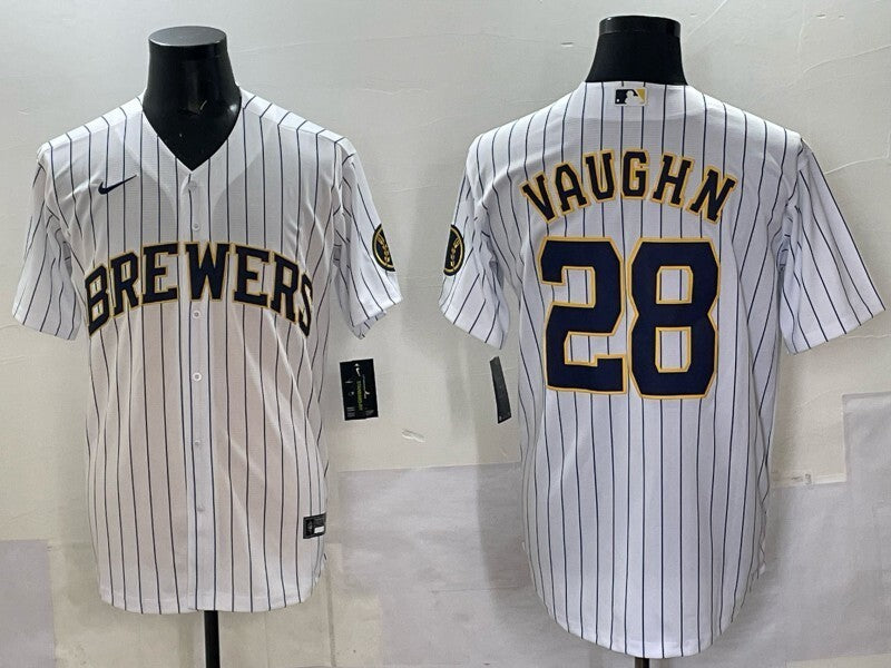 Milwaukee Brewers #28 Andrew Vaughn Brewers Adult Style 3