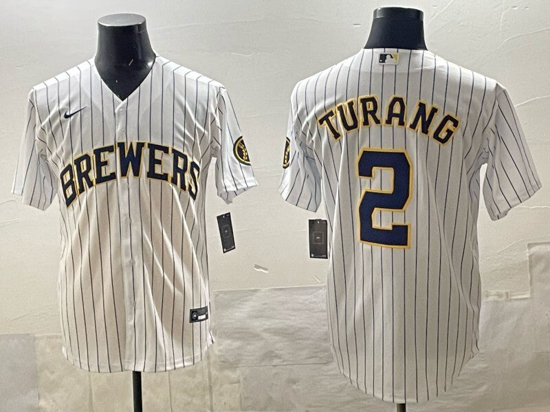 Milwaukee Brewers #2 Brice Turang Brewers Adult Style 2