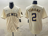 Milwaukee Brewers #2 Brice Turang Brewers Adult Style 4