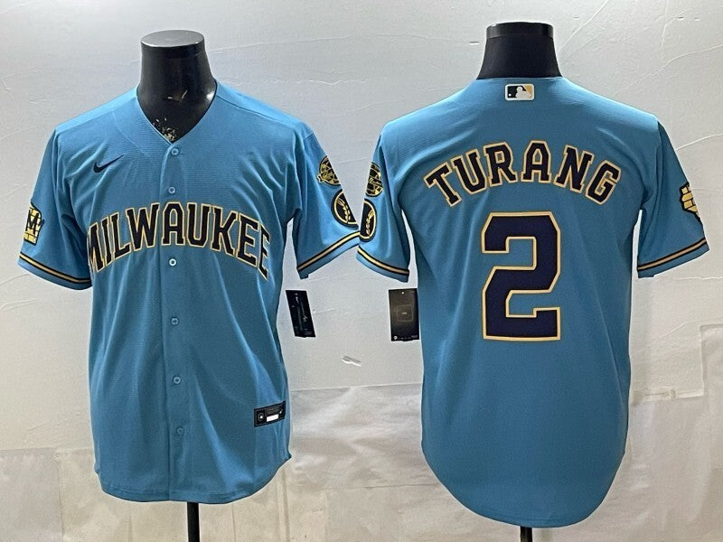 Milwaukee Brewers #2 Brice Turang Brewers Special Edition Adult