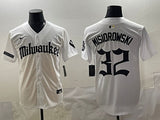 Milwaukee Brewers #32 Jacob Misiorowski Brewers 5 Collaboration Style 3