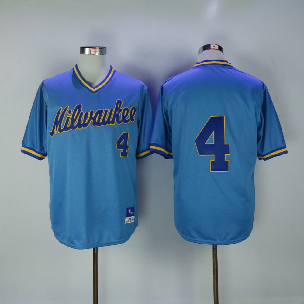 Milwaukee Brewers #4 Paul Molitor Brewers 4 Blue Retro