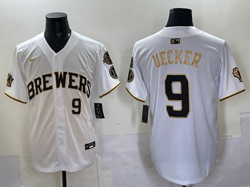 Milwaukee Brewers #9 Uecker Brewers Adult Style 2
