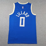 Milwaukee Bucks #0 Damian Lillard Bucks 0 Blue City Edition s-xxl Style 1