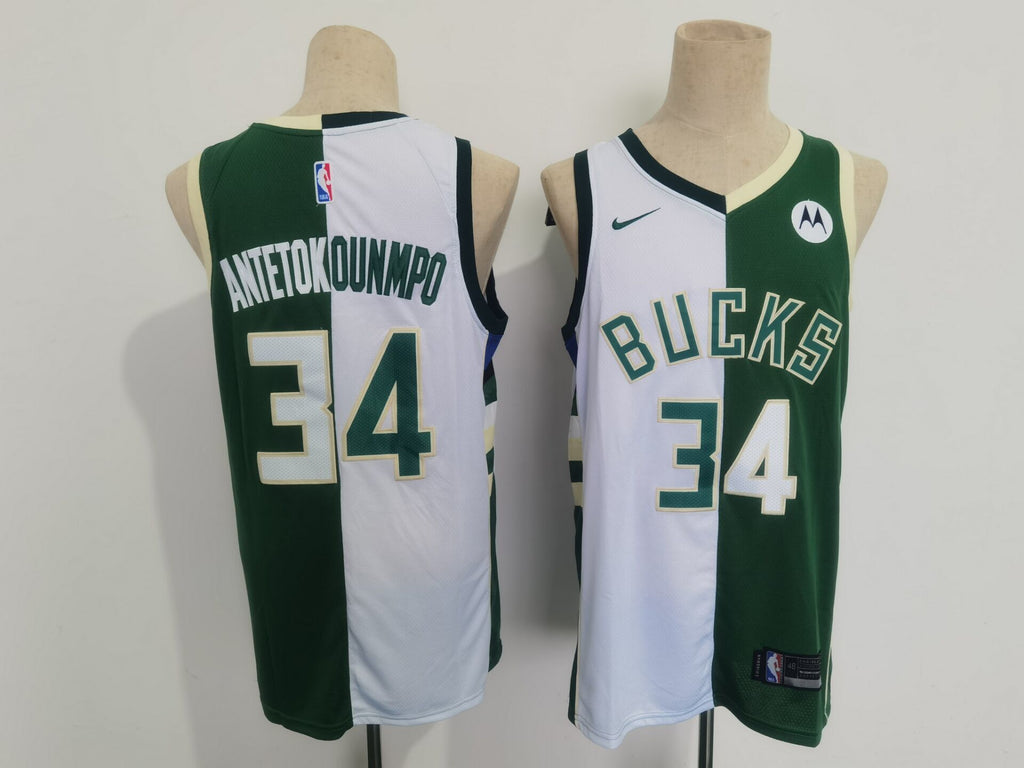 Milwaukee Bucks #34 Giannis Antetokounmpo Bucks 34 White Green Edition