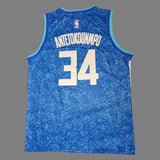 Milwaukee Bucks #34 Giannis Antetokounmpo Bucks 34 # Blue 24 New Season City Edition Jersey Style 1