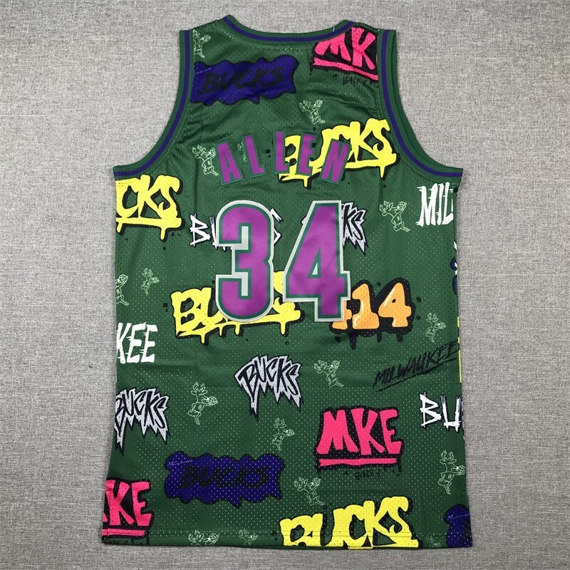 Milwaukee Bucks #34 Ray Allen Bucks 34 Green s-xxl Style 1