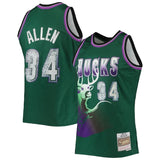 Milwaukee Bucks #34 Ray Allen Mitchell & Ness 1996-97 Hardwood Classics 75th Anniversary Diamond Swingman Jersey - Green