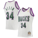 Milwaukee Bucks #34 Ray Allen Mitchell & Ness 1996-97 Hardwood Classics Swingman Jersey - White