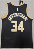 Milwaukee Bucks #34 antetokounmpo 2425 jersey blackgold Style 1