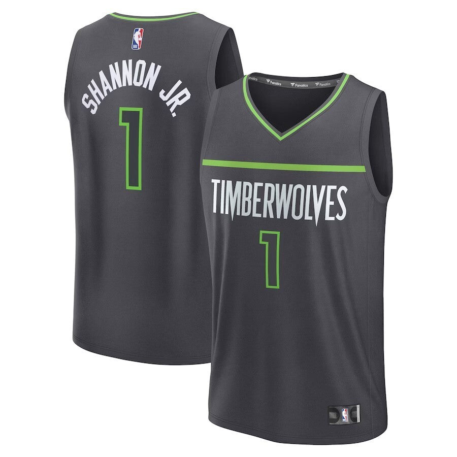 Minnesota Timberwolves #1 Terrence Shannon Jr. Replica Jersey - Statement Edition - Anthracite