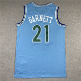 Minnesota Timberwolves #21 Garnett 95-96 Timberwolves 21 Blue Style 1