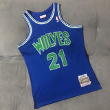 Minnesota Timberwolves #21 Kevin Garnett 1997-98 Authentic jersey blue Style 8