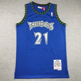 Minnesota Timberwolves #21 Kevin Garnett Timberwolves 21 Retro Blue s-xxl Style 2