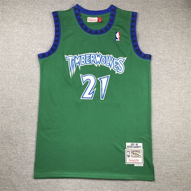 Minnesota Timberwolves #21 Kevin Garnett Timberwolves 21 Retro Green s-xxl Style 2