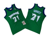 Minnesota Timberwolves #21 Kevin Garnett Timberwolves 21 # Green 97-98 Season Mitchell Retro Jersey -- Kevin . Garnett Style 1