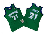 Minnesota Timberwolves #21 Kevin Garnett Timberwolves 21 # Green 97-98 Season Mitchell Retro Jersey -- Kevin . Garnett Style 2