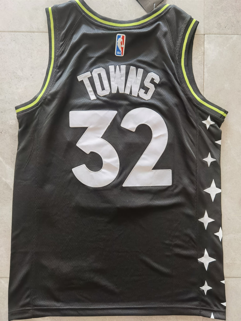 Minnesota Timberwolves #32 Karl Anthony Towns 2021 New Timberwolves 32# City Edition Black Jersey Style 1