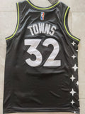 Minnesota Timberwolves #32 Karl Anthony Towns 2021 New Timberwolves 32# City Edition Black Jersey Style 1