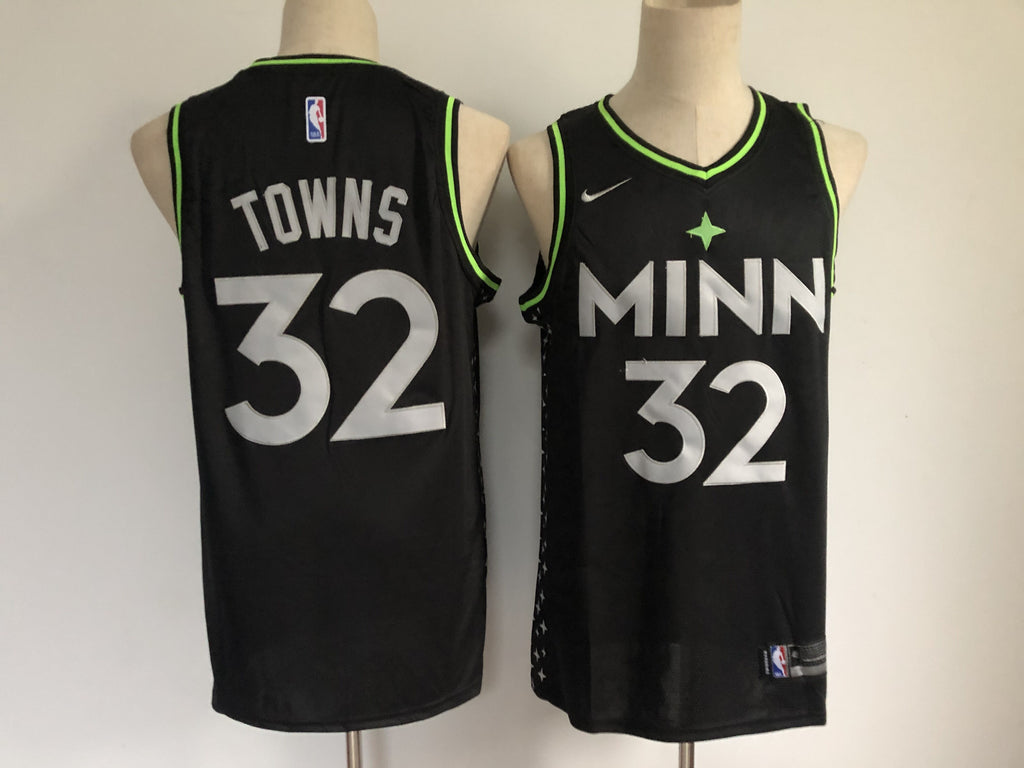 Minnesota Timberwolves #32 Karl Anthony Towns Timberwolves 32 Black City Edition 21