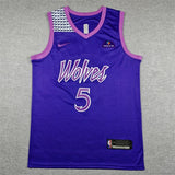 Minnesota Timberwolves #5 Anthony Edwards 26 Timberwolves 5 Purple City Edition Style 2