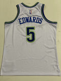 Minnesota Timberwolves #5 Anthony Edwards MItchell&ness Timberwolves 5 # Edwards Retro White Jersey Style 1