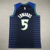 Minnesota Timberwolves #5 Anthony Edwards Timberwolves 5 Blue City Edition Style 1
