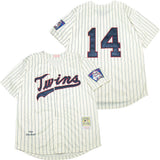 Minnesota Twins #14 Kent Hrbek Twins 14 Off-White Black 1969 Retro