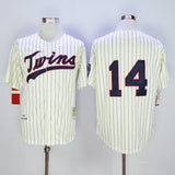 Minnesota Twins #14 Kent Hrbek Twins 14 Off-White Navy 1969 Retro Style 2
