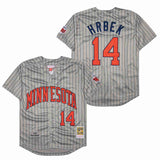 Minnesota Twins #14 Twins 14 Gray Navy 1987 Retro