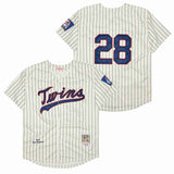 Minnesota Twins #28 Bert Blyleven Twins 28 Off-White Navy 1970 Retro