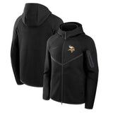 Minnesota Vikings Black Tech Fleece Full-Zip Windrunner Hoodie