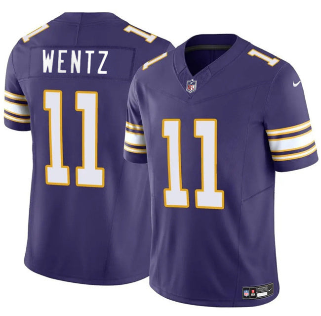 Minnesota Vikings #11 Carson Wentz Purple 2025 F.U.S.E. Throwback Vapor