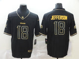 Minnesota Vikings #18 Jefferson Black Retro Gold 005