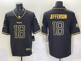 Minnesota Vikings #18 Justin Jefferson Gold Text