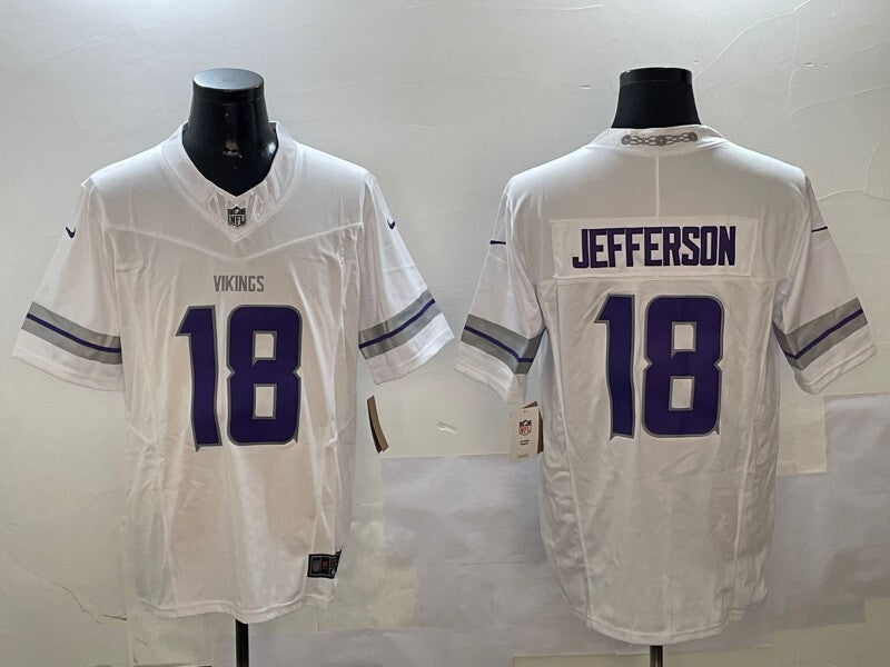Minnesota Vikings #18 Justin Jefferson Vikings Retro V3 Style 2