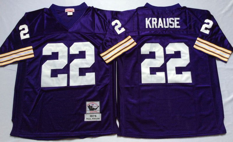 Minnesota Vikings #22 Paul Krause 1975 Throwback Style 1