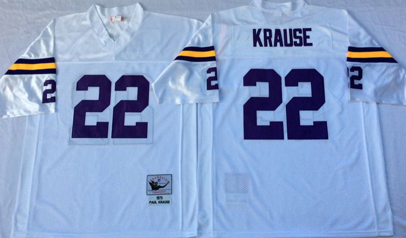 Minnesota Vikings #22 Paul Krause 1975 Throwback Style 2