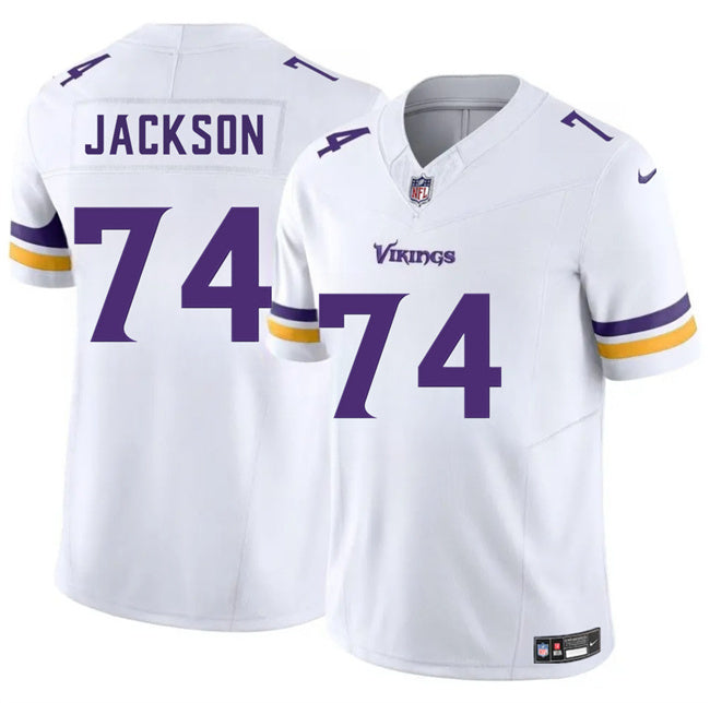 Minnesota Vikings #74 Donovan Jackson White 2025 Draft F.U.S.E. Vapor Untouchable