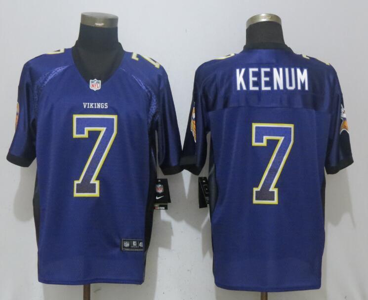 Minnesota Vikings #7 Case Keenum Drift Fashion Purple Elite Jersey