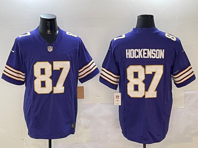 Minnesota Vikings #87 T.J. Hockenson Vikings Retro V3 Style 2