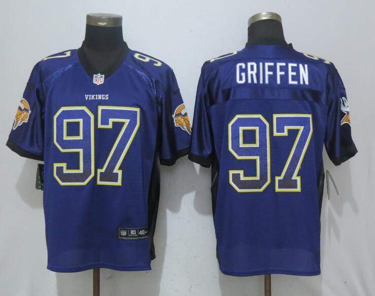 Minnesota Vikings #97 Everson Griffen Drift Fashion Purple Elite Jersey