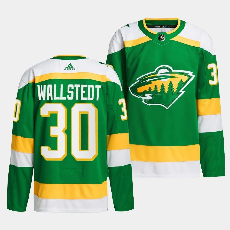 Minnesota Wild #30 Jesper Wallstedt 2023-24 The 78s Alternate Green Jersey